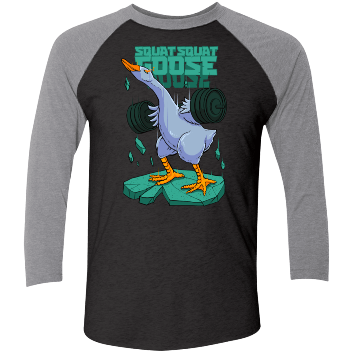 Squat Squat Goose Raglan Gym Tee - T-Shirts